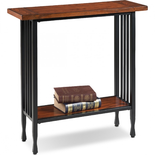 Ironcraft Hall Stand in Mission Oak & Blackened Steel