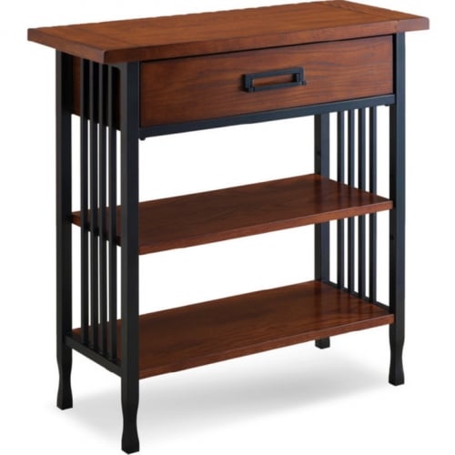 Ironcraft Foyer Bookcase with Drawer Storage in Mission Oak