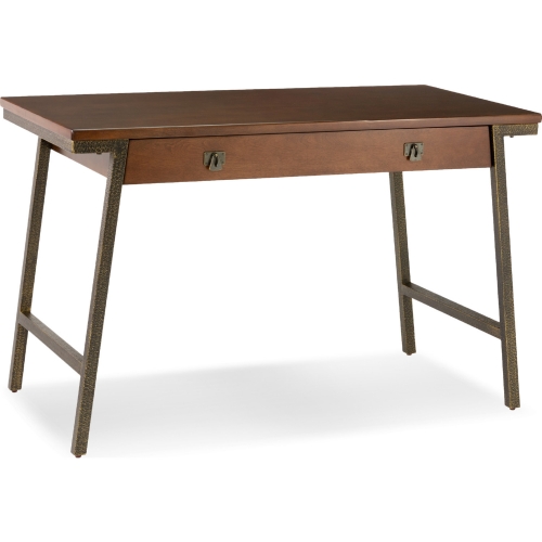 Empiria Laptop Computer Desk in Mixed Metal & Walnut