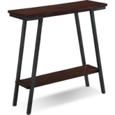 Empiria Hall Console with Shelf in Walnut Finish Wood & Bronze