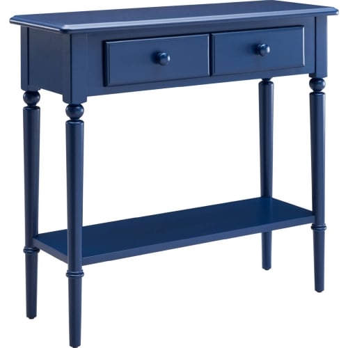 Coastal 1 Drawer Hall Console Table in Navy Blue Wood