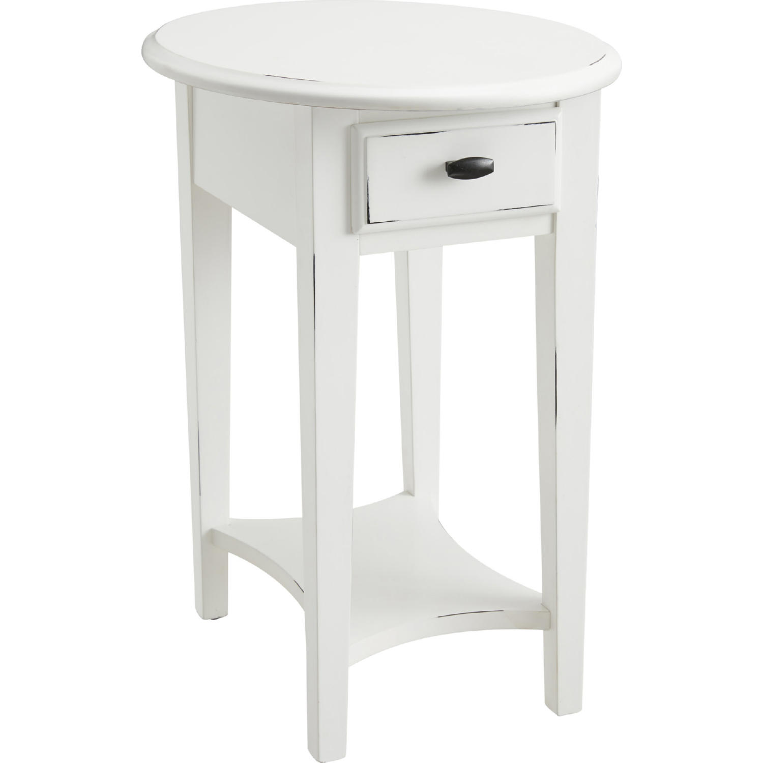 Small white store distressed side table