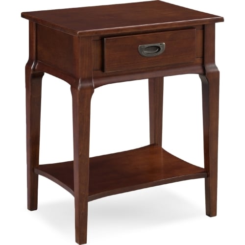 Stratus Nightstand or End Table w/ 1 Drawer in Heartwood Cherry