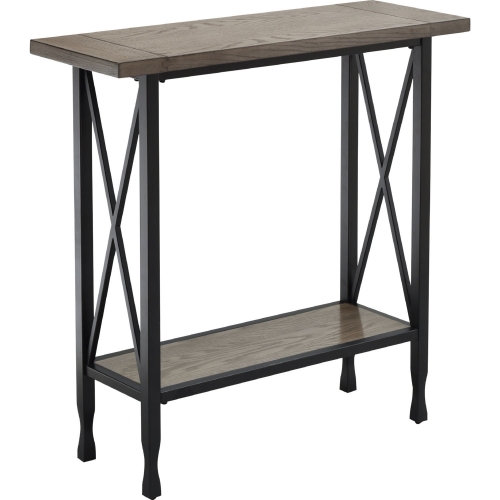 Hall X Design Console Sofa Table in Gray Wood & Black Metal