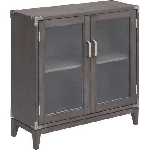 Beckett Foyer Cabinet in Anthracite Finish Wood & Pewter