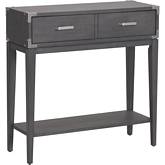 Beckett 1 Drawer Hall Stand with Shelf in Anthracite Finish Wood & Pewter