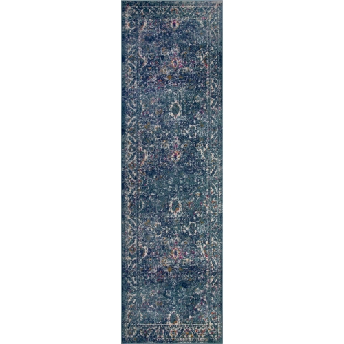 Laraline Turkish Medallion Faded Turquoise Area Rug 2 x 5 Runner