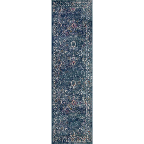 Laraline Turkish Medallion Faded Turquoise Area Rug 2 x 8 Runner