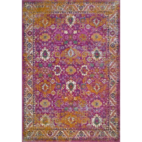 Laraline Turkish Medallion Faded Fuchsia Area Rug 4 x 6 Rectangle