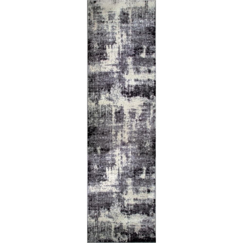 Allerick Monochromatic Abstract Gray Area Rug 2 x 8 Runner