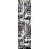 Allerick Monochromatic Abstract Gray Area Rug 2 x 8 Runner