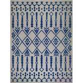 Cusp Moroccan Pattern Indoor Outdoor Area Rug Rectangle 3' x 5' in Gray & Blue