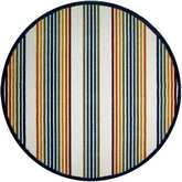 Blithe Colorful Line Indoor Outdoor Area Rug Round 5'3" in Multicolor