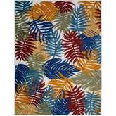 Talipot Palm Indoor Outdoor Area Rug Rectangle 6'7" x 9'6" in Multicolor