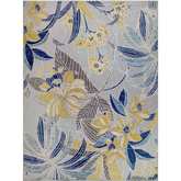 Song Floral Indoor Outdoor Area Rug Rectangle 5'3" x 7' in Multicolor