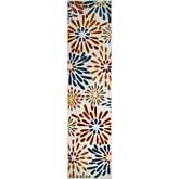 Beam Flower Indoor Outdoor Area Rug Runner 2' x 8' in Multicolor