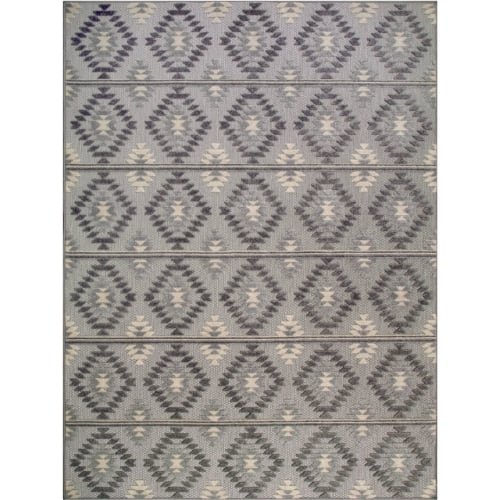 Cirrido Southwestern Indoor Outdoor Area Rug Rectangle 5'3" x 7' in Gray