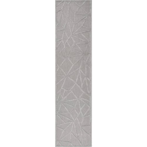 Vennor Geometric Indoor Outdoor Area Rug Runner 2' x 8' in Gray