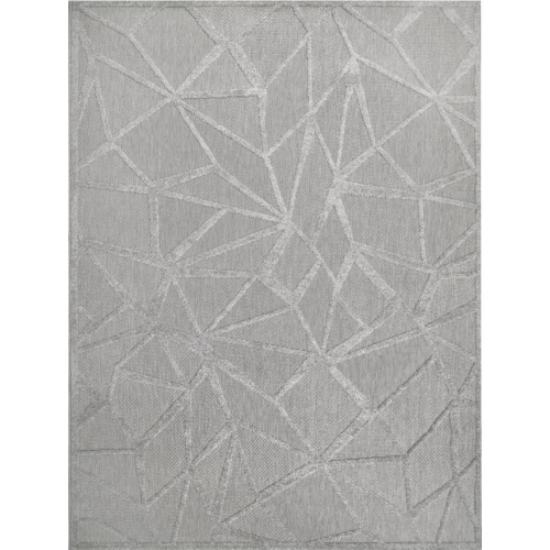 Vennor Geometric Indoor Outdoor Area Rug Rectangle 3' x 5' in Gray