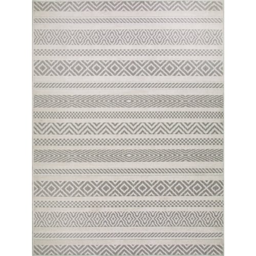 Everald Multi Pattern Indoor Outdoor Area Rug Rectangle 4' x 6' in Gray