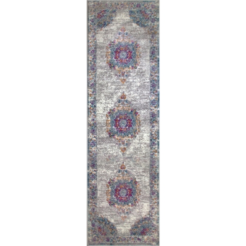 Oryn Multicolor Medallion Boho Chic Area Rug 2 x 5 Runner