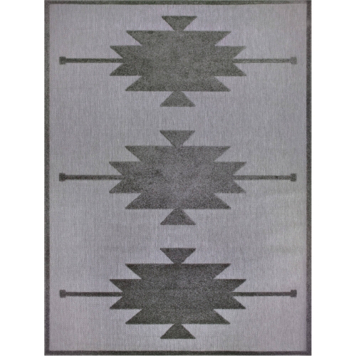 Tegan Southwestern Indoor Outdoor Area Rug Rectangle 6'7" x 9'6" in Gray