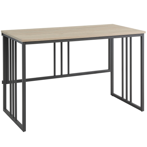 Collapsible Slatted Mission Desk in White Oak & Gunmetal