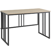 Collapsible Slatted Mission Desk in White Oak & Gunmetal