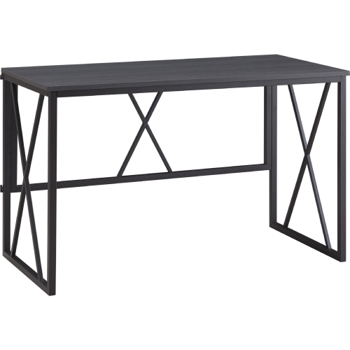 Collapsible X Desk in Gray Herringbone & Matte Black