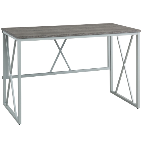 Collapsible X Desk in Weathered Wood & Satin Nickel