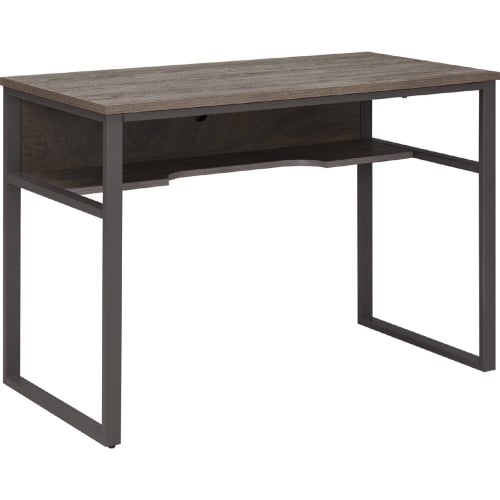 Kona Desk w/ Shelf in Coroja Finish Laminate & Gunmetal Gray Steel