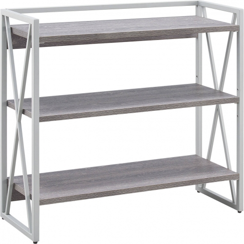 Design House Bookcase in Weathered Wood & Nickel Meta