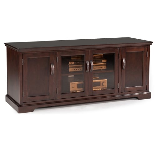 Riley Holliday 60" TV Stand in Chocolate Cherry & Bronze Glass