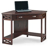 Corner Desk in Chocolate Oak Finish