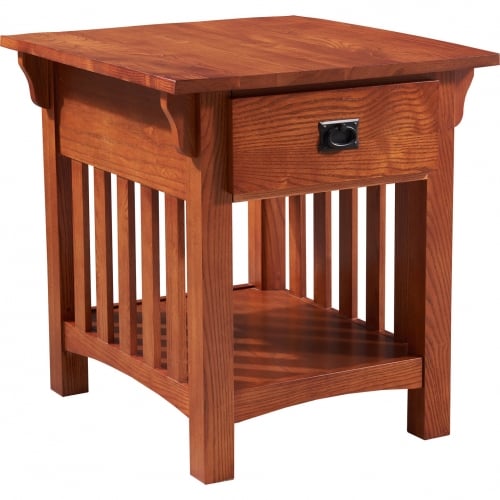 Mission Impeccable Side Table w/ Secret Compartment in Oak