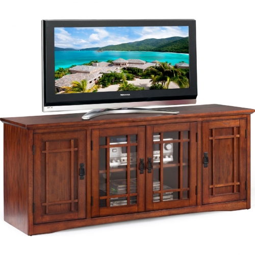 Mission Style 60" TV Stand in Oak Finish