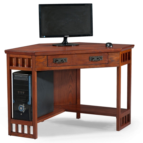 Mission Style Corner Desk in Oak Finish