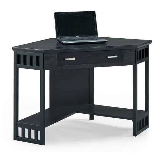 Corner Desk in Black Slate Finish