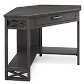 Corner Desk in Smoke Gray Oak Finish