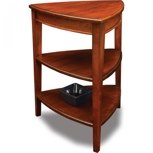 Favorite Finds Shield Shape 3 Tier Table in Auburn Cherry