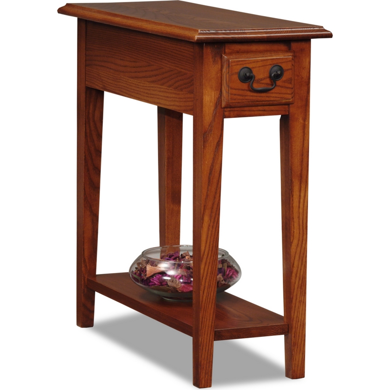 Leick Home 9017 MED Favorite Finds Side Or End Table In Medium Oak   9017 MED 