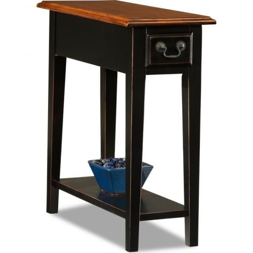 Favorite Finds Side or End Table in Slate w/ Medium Oak Top