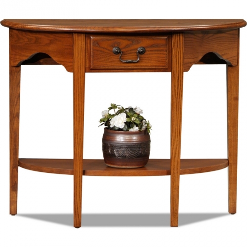 Favorite Finds Demilune Console / Sofa Table in Medium Oak