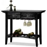 Mission Wine Rack w/ Glass & Bottle Storage in Slate Black