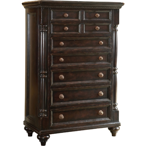 Stony Point 7 Drawer Chest in Tamarind Black Finish