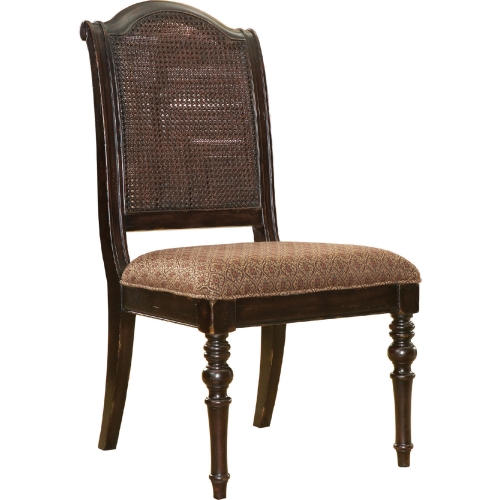 Isla Verde Dining Chair in Tapestry Fabric & Black Wood (Set of 2)