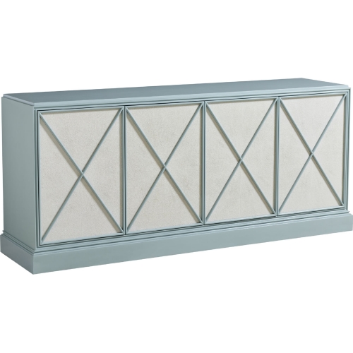 Rosalind 69" Media Console TV Stand in Light Blue & Faux Shagreen