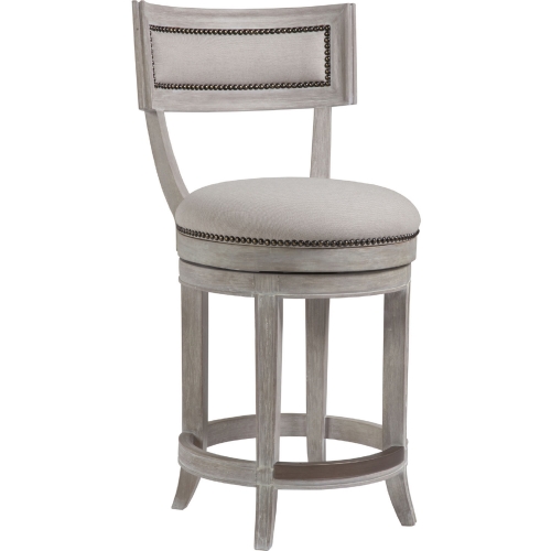 Aperitif Swivel Counter Stool in Greige Fabric & White Wash