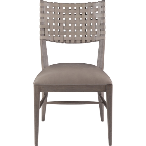 Milo Dining Chair in Gray Top Grain Leather & Brushed Gray Wood (Set of 2)