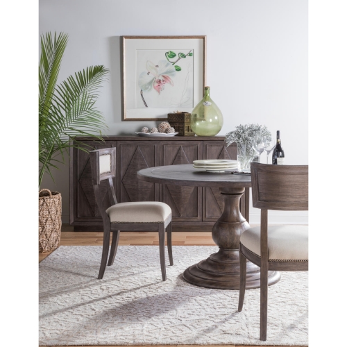 Axiom 54" Round Dining Table in Antico Brown Finish